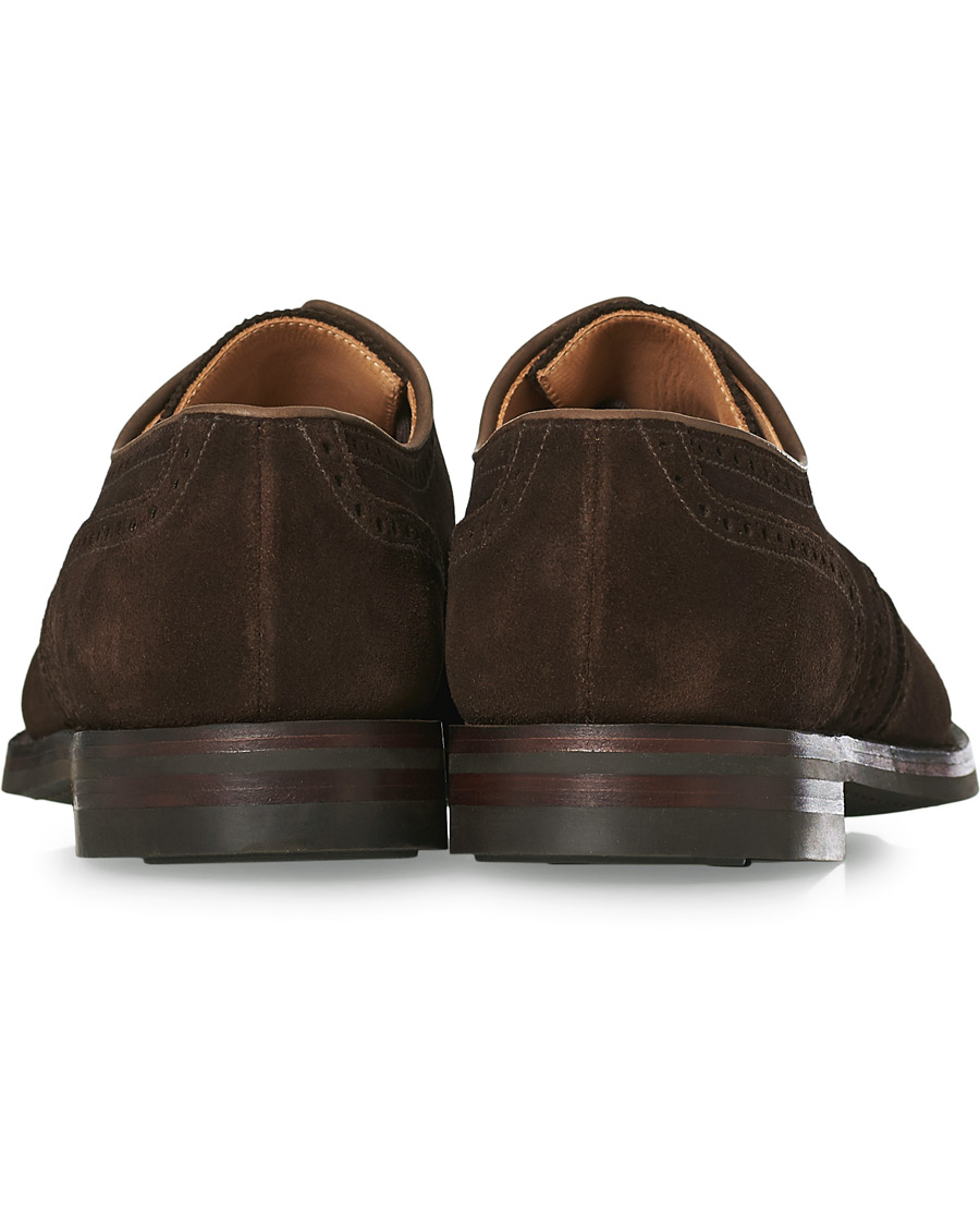 Herren | Crockett & Jones Swansea Brogue Dark Brown Suede | Crockett & Jones | Swansea Brogue Dark Brown Suede