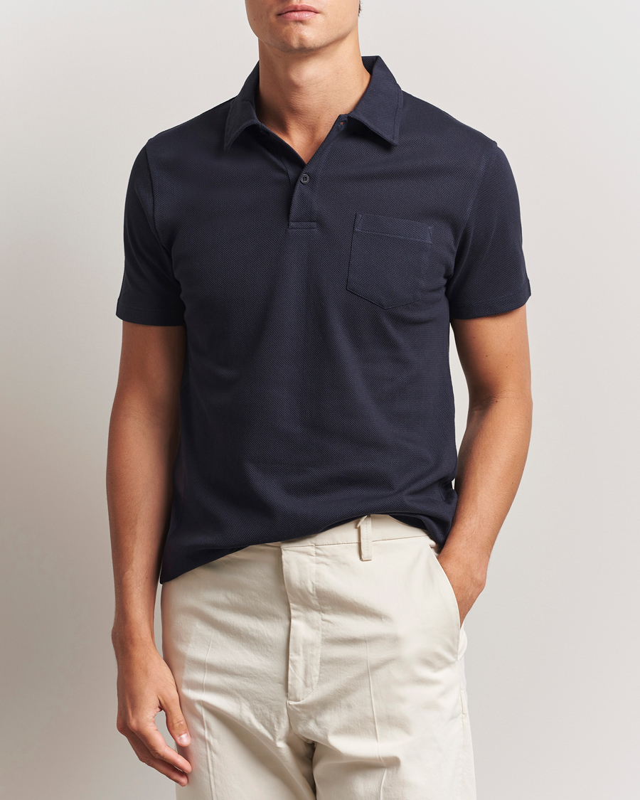 Herren | Poloshirts | Sunspel | Riviera Polo Shirt Navy
