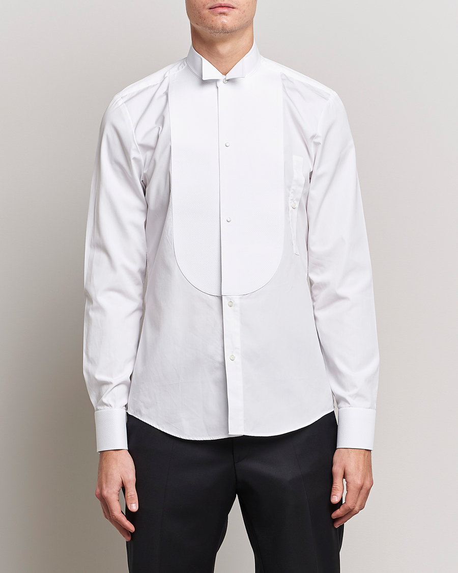 Herren | Black Tie | Stenströms | Slimline Astoria Stand Up Collar Evening Shirt White