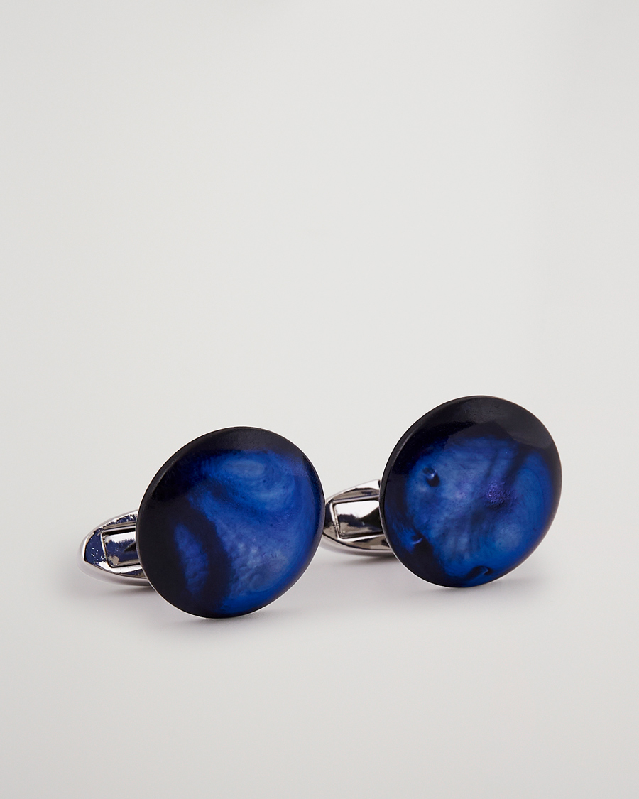 Herren | Manschettenknöpfe | Stenströms | Mother of Pearl Cufflink Dark Blue