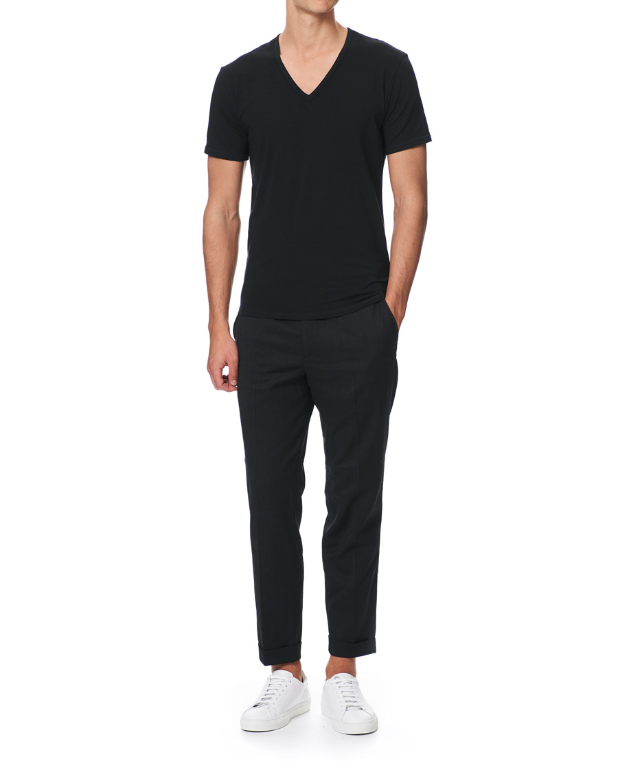 Herren | T-Shirts | Calvin Klein | Cotton V-Neck Tee 2-Pack Black