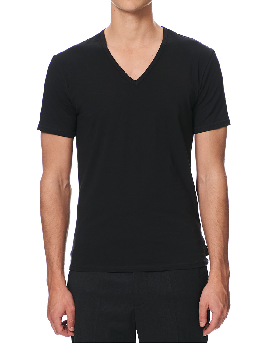 Herren | T-Shirts | Calvin Klein | Cotton V-Neck Tee 2-Pack Black