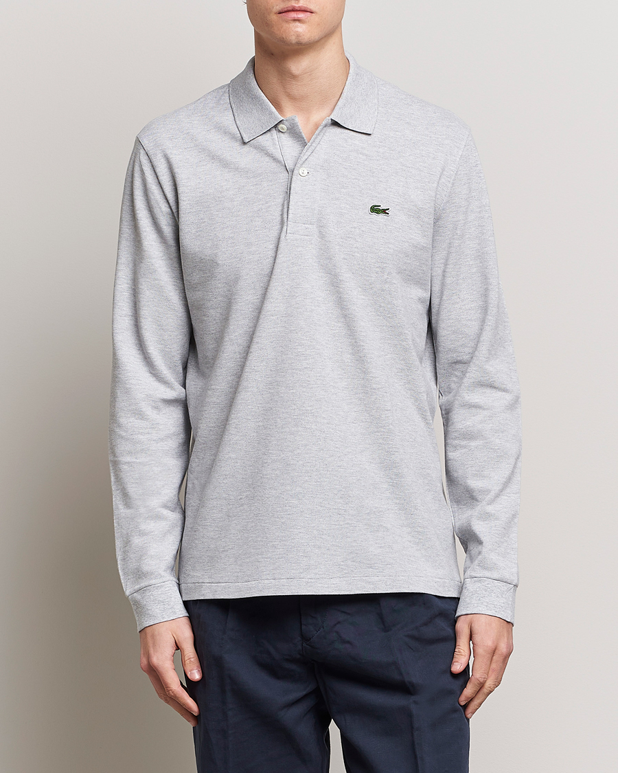 Herren | Poloshirts | Lacoste | Original Long Sleeve Polo Piké Silver Chine