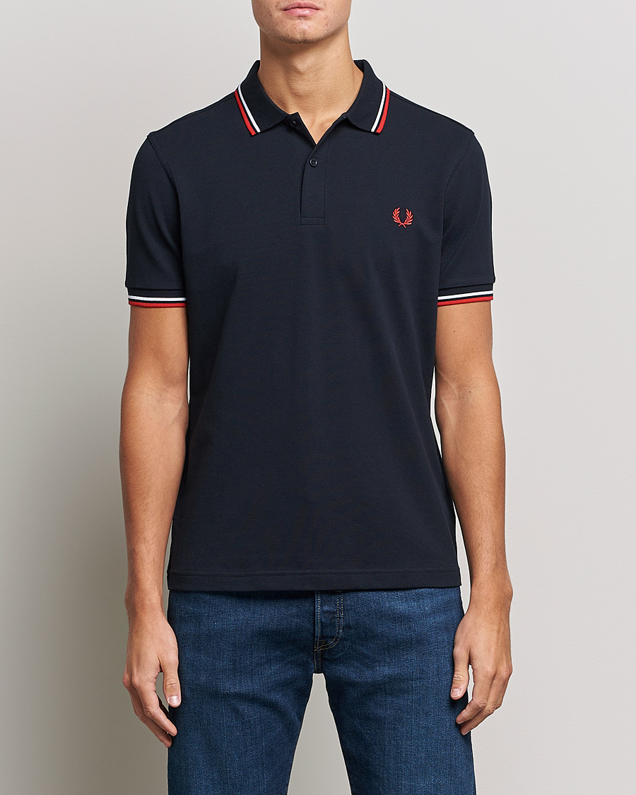Herren | Poloshirts | Fred Perry | Twin Tipped Polo Shirt Navy