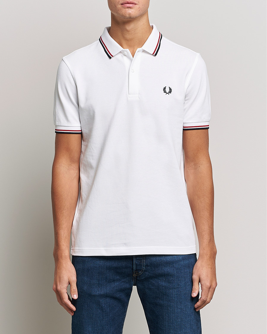 Herren | Best of British | Fred Perry | Twin Tipped Polo Shirt White