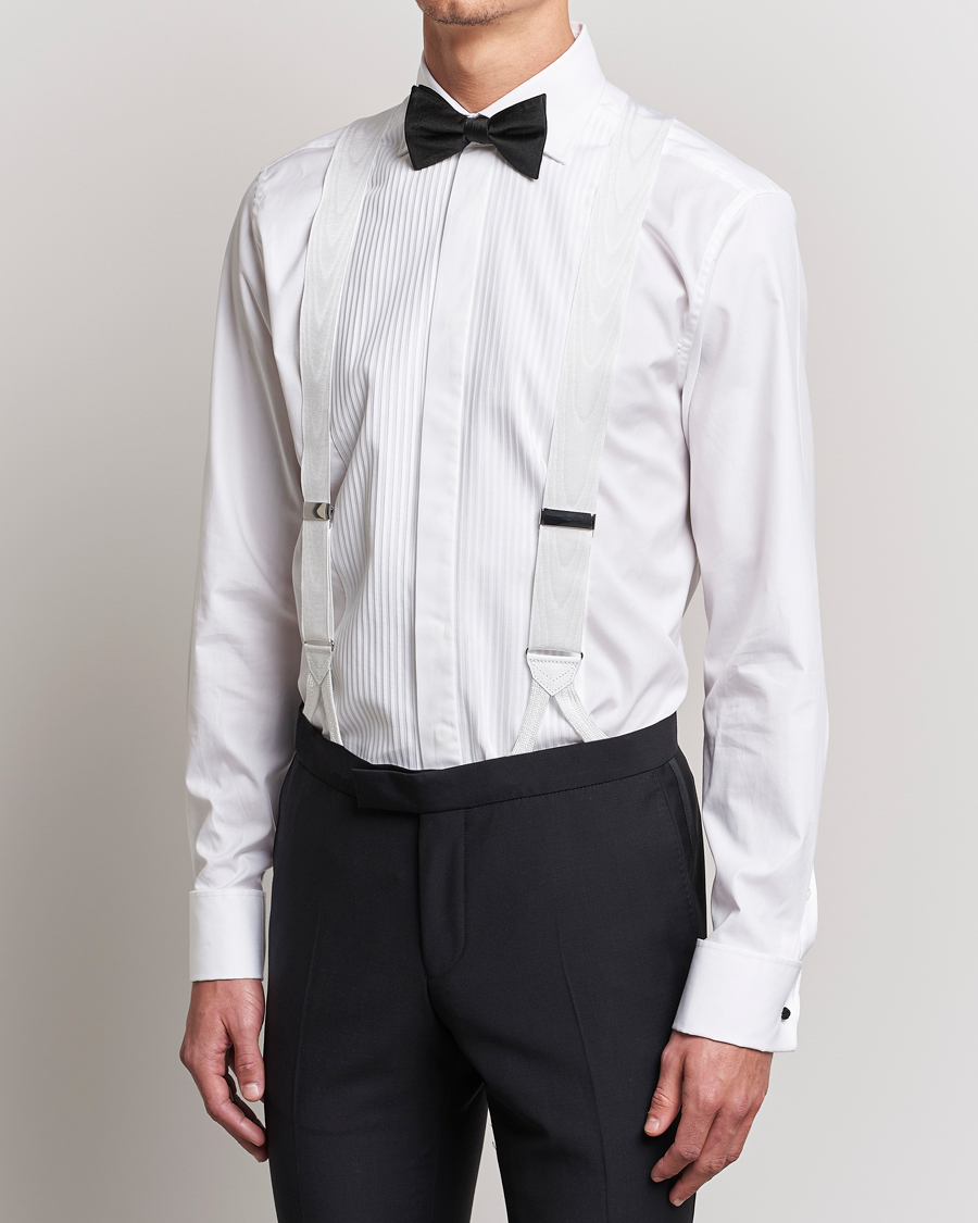 Herren | Albert Thurston Moiré Braces 40mm White | Albert Thurston | Moiré Braces 40mm White