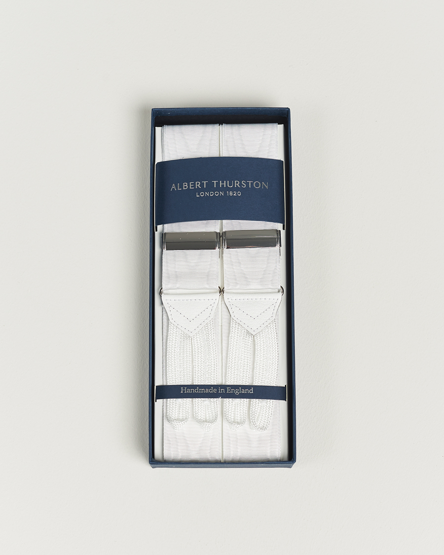 Herren | Albert Thurston Moiré Braces 40mm White | Albert Thurston | Moiré Braces 40mm White