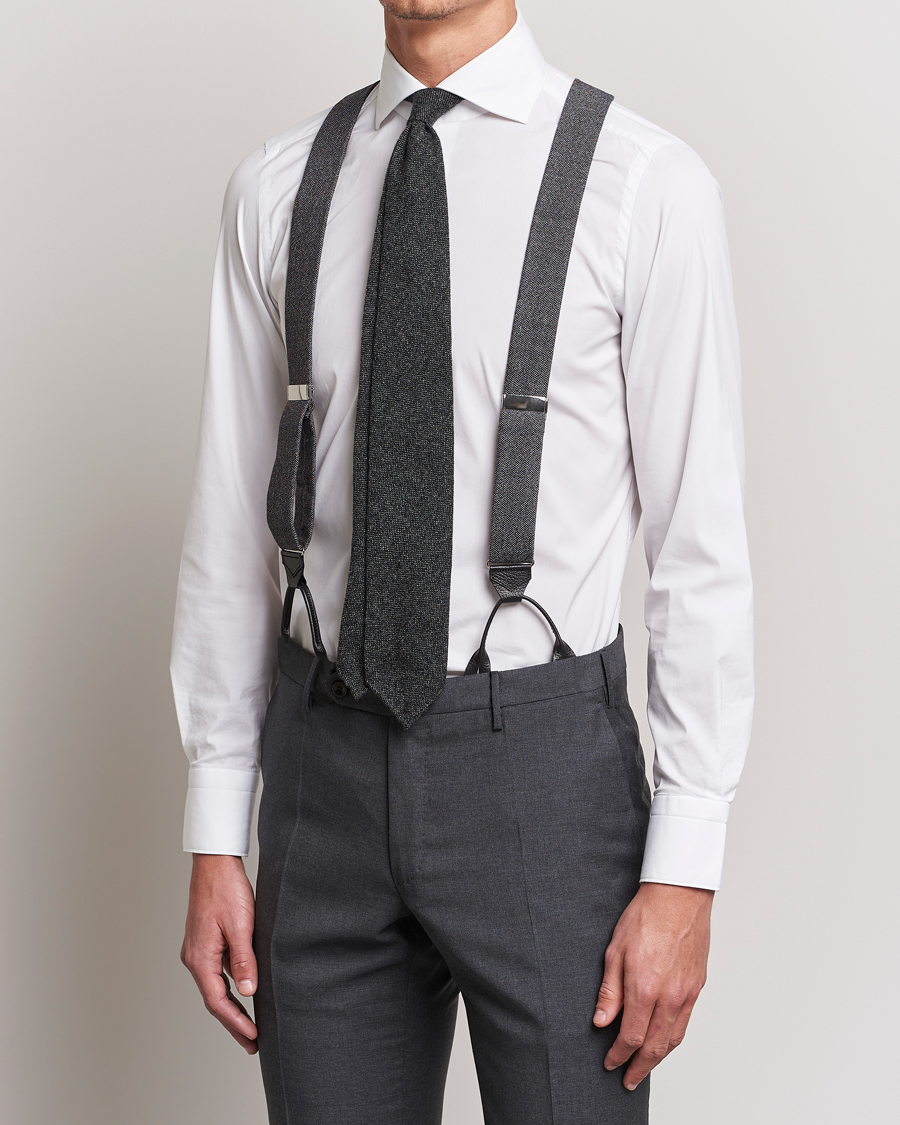 Herren | Hosenträger | Albert Thurston | Donegal Tweed Braces 40mm Dark Grey 