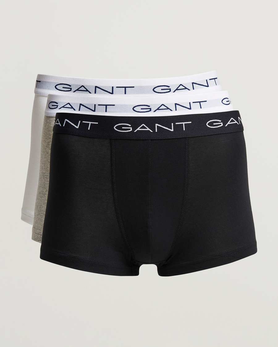Herren | Unterwäsche | GANT | 3-Pack Trunk Boxer White/Black/Grey Melange