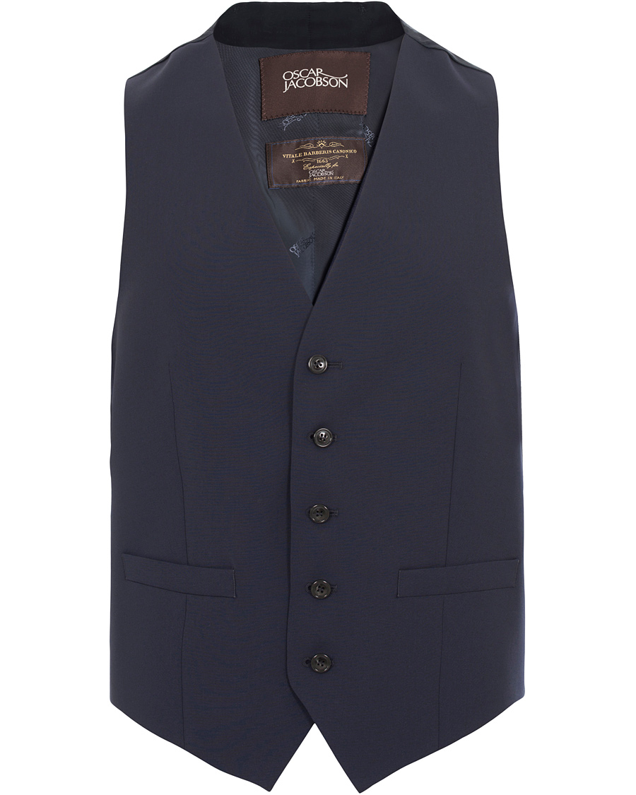 Herren | Sakkos | Oscar Jacobson | Carlo Waistcoat Navy
