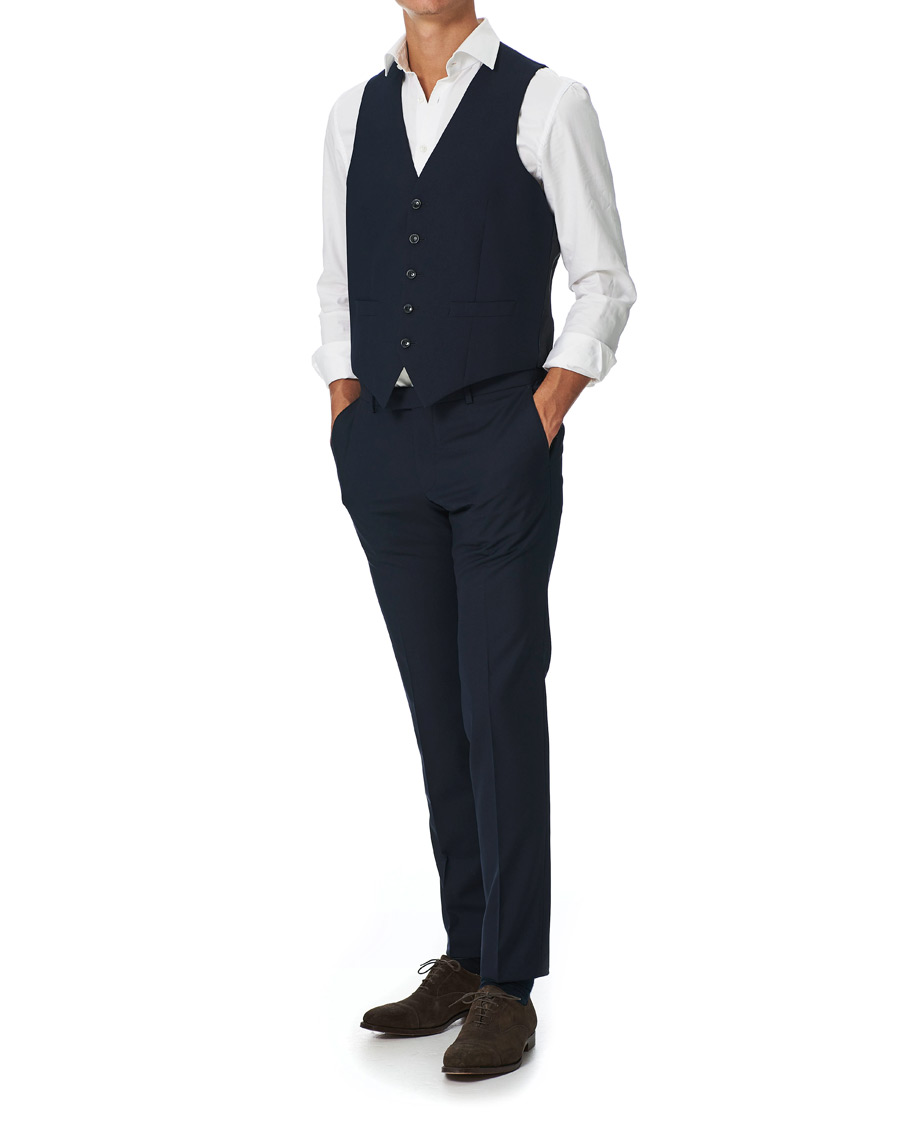 Herren | Sakkos | Oscar Jacobson | Carlo Waistcoat Navy