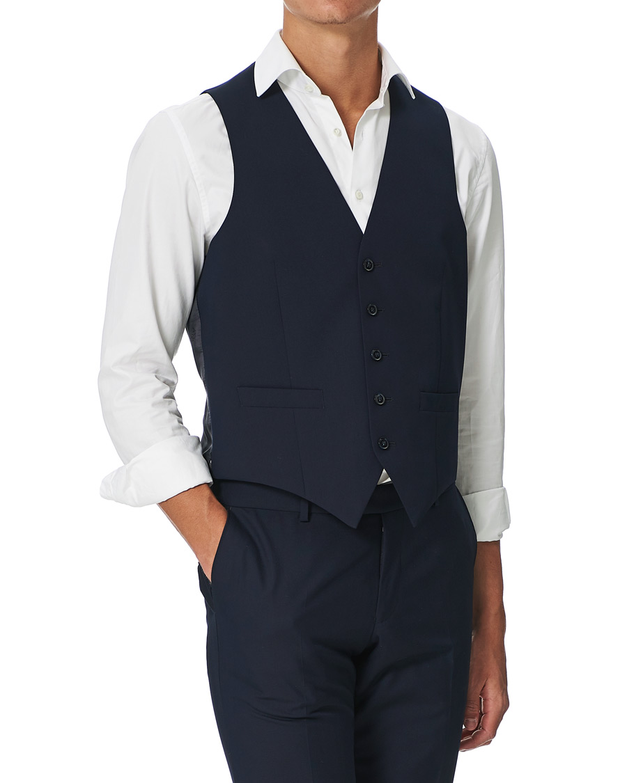 Herren | Sakkos | Oscar Jacobson | Carlo Waistcoat Navy