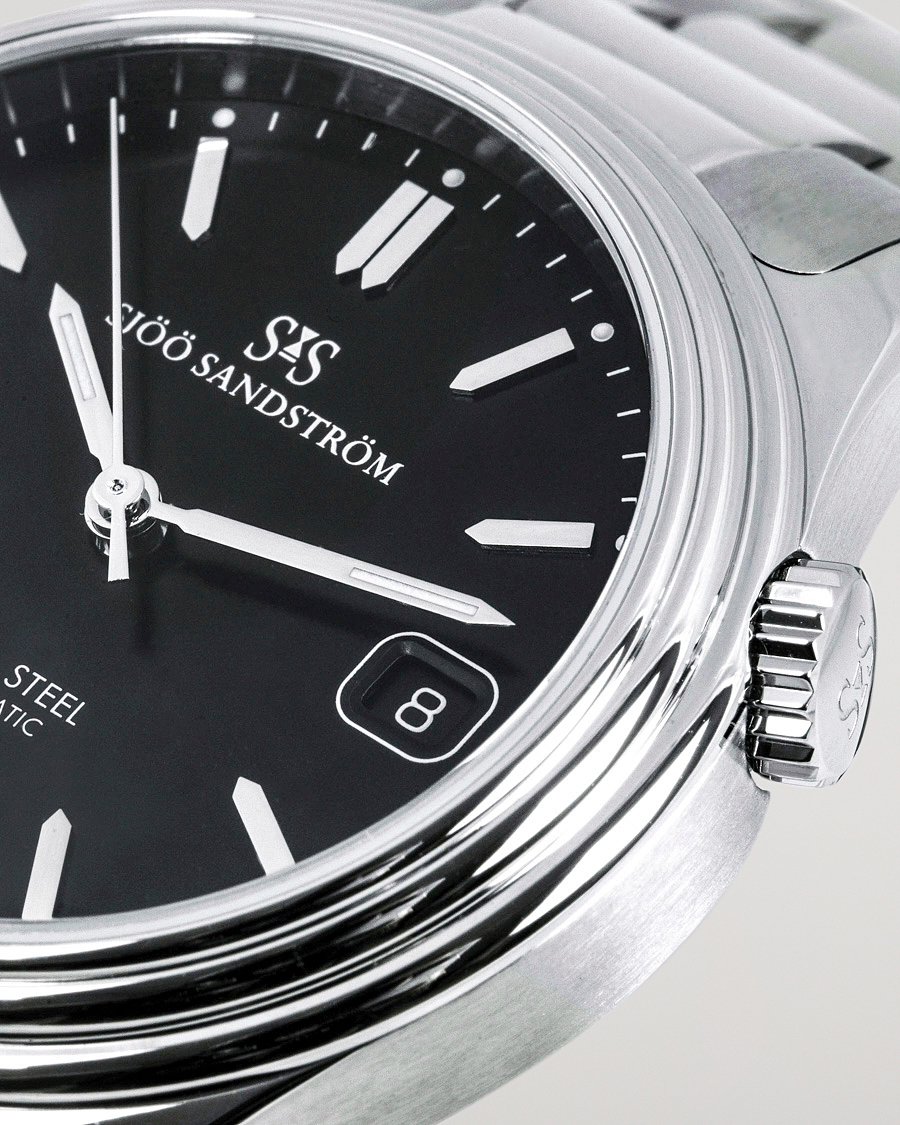Herren | Fine watches | Sjöö Sandström | Royal Steel Classic 36mm Black with Steel
