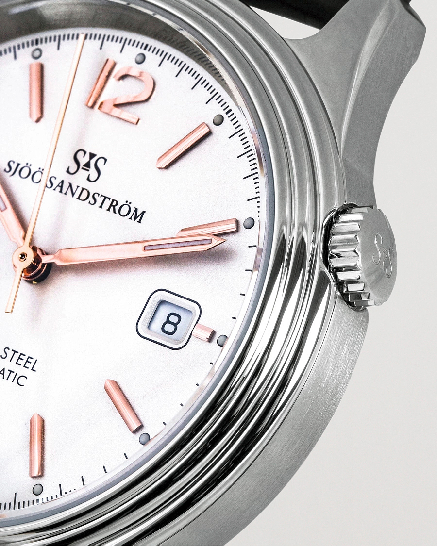 Herren | Sjöö Sandström Royal Steel Classic 41mm Ivory and Brown Alligator | Sjöö Sandström | Royal Steel Classic 41mm Ivory and Brown Alligator