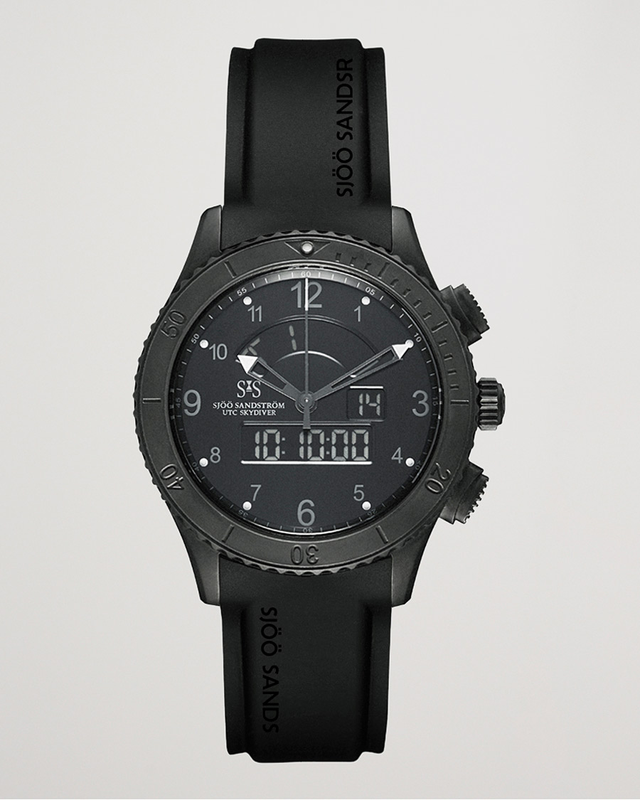 Herren | Sjöö Sandström UTC Skydiver 44,2mm Black Night and Black Rubber | Sjöö Sandström | UTC Skydiver 44,2mm Black Night and Black Rubber