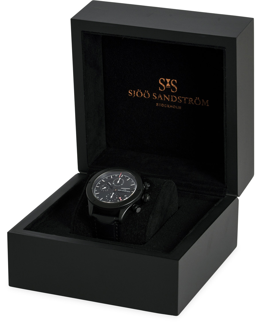 Herren | Sjöö Sandström UTC Extreme 44,2mm Black and Black Alligator | Sjöö Sandström | UTC Extreme 44,2mm Black and Black Alligator