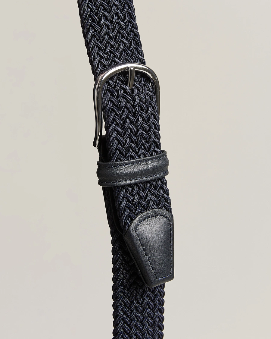 Herren | Gürtel | Anderson's | Stretch Woven 3,5 cm Belt Navy