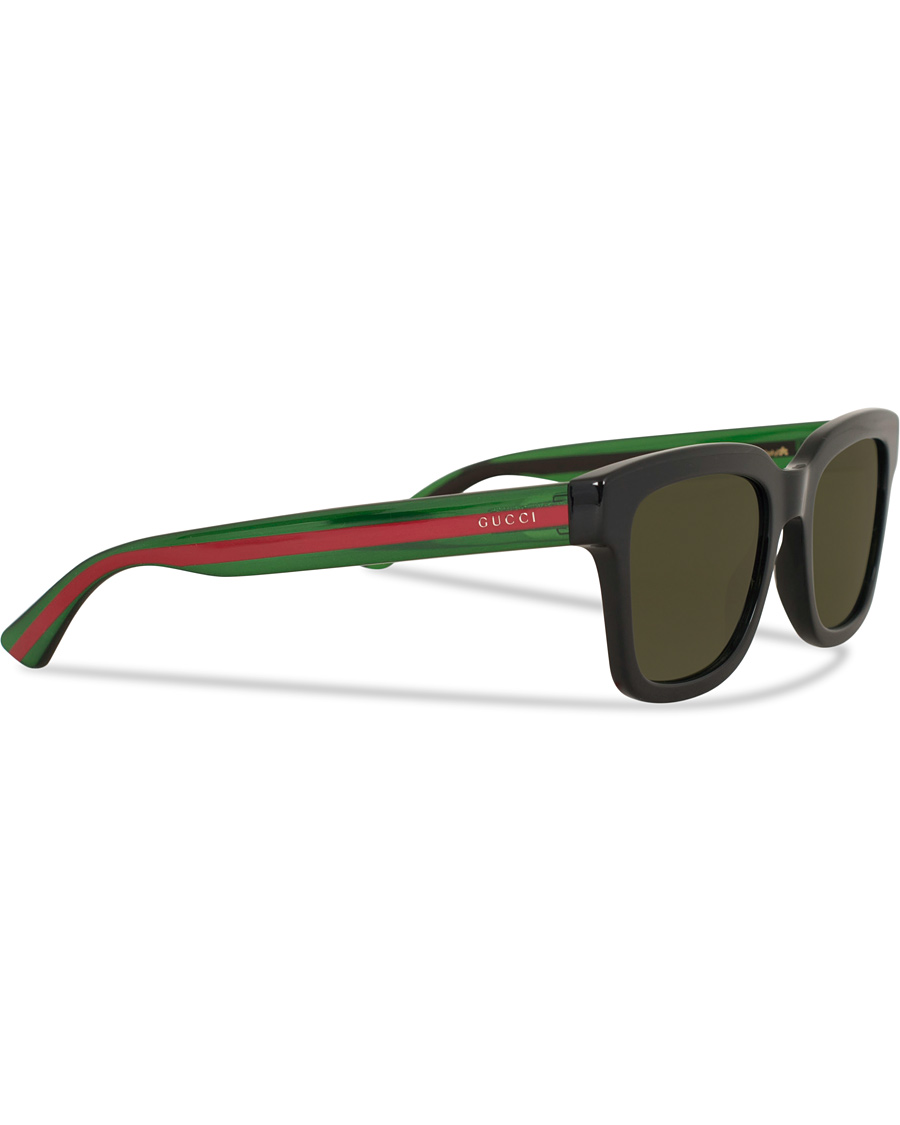 Herren | Gucci GG0001S Sunglasses Black/Green | Gucci | GG0001S Sunglasses Black/Green