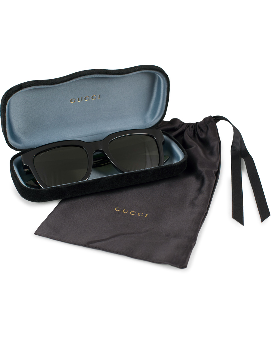 Herren | Gucci GG0001S Sunglasses Black/Green | Gucci | GG0001S Sunglasses Black/Green