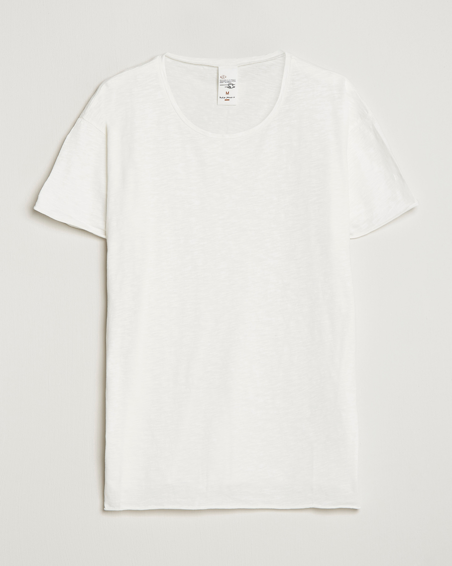 Herren | T-Shirts | Nudie Jeans | Roger Slub Crew Neck Tee Off White