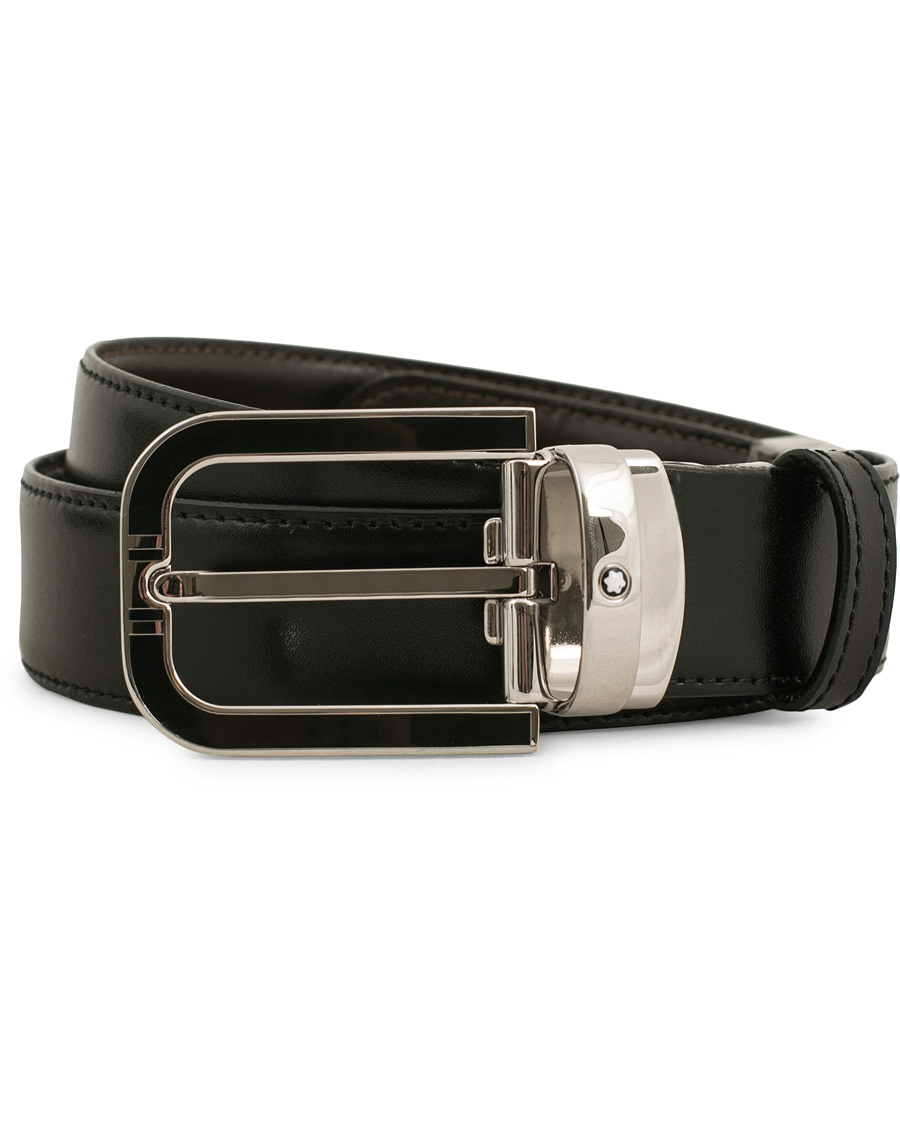Herren | Montblanc Reversible Horseshoe Buckle 30mm Belt Black | Montblanc | Reversible Horseshoe Buckle 30mm Belt Black