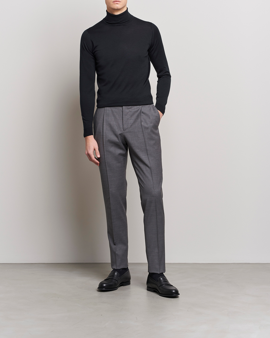 Herren | Pullover | John Smedley | Cherwell Extra Fine Merino Rollneck Black