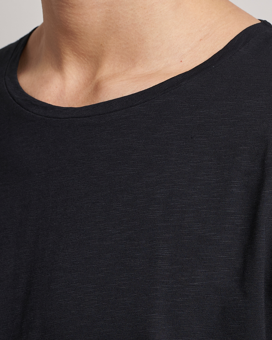 Herren | T-Shirts | Nudie Jeans | Roger Slub Crew Neck Tee Black