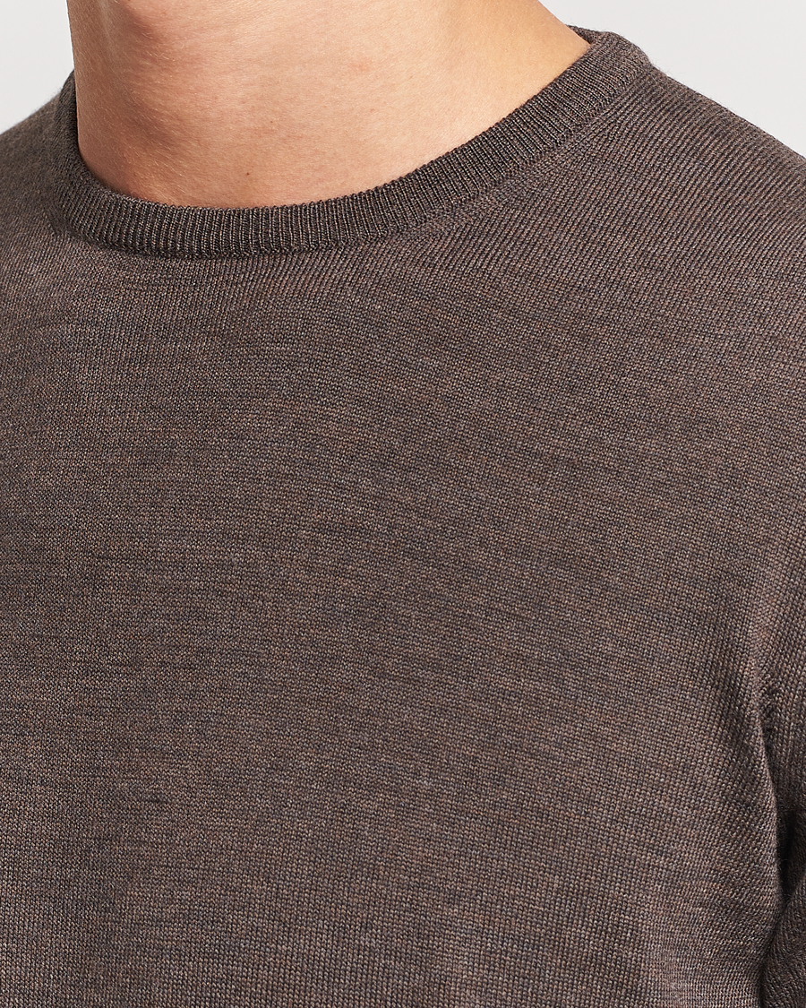 Herren | Pullover | Gran Sasso | Merino Fashion Fit Crew Neck Pullover Brown