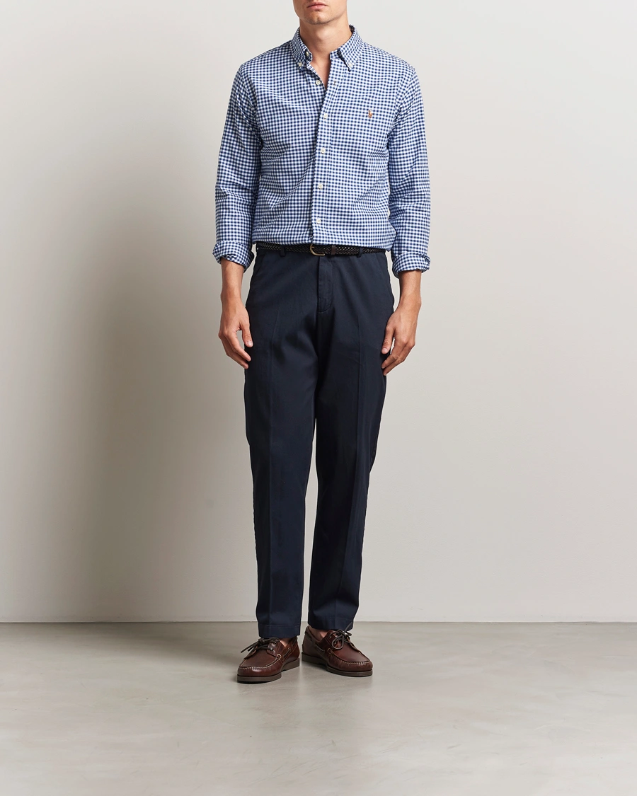 Herren | Hemden | Polo Ralph Lauren | Custom Fit Oxford Gingham Shirt Blue/White