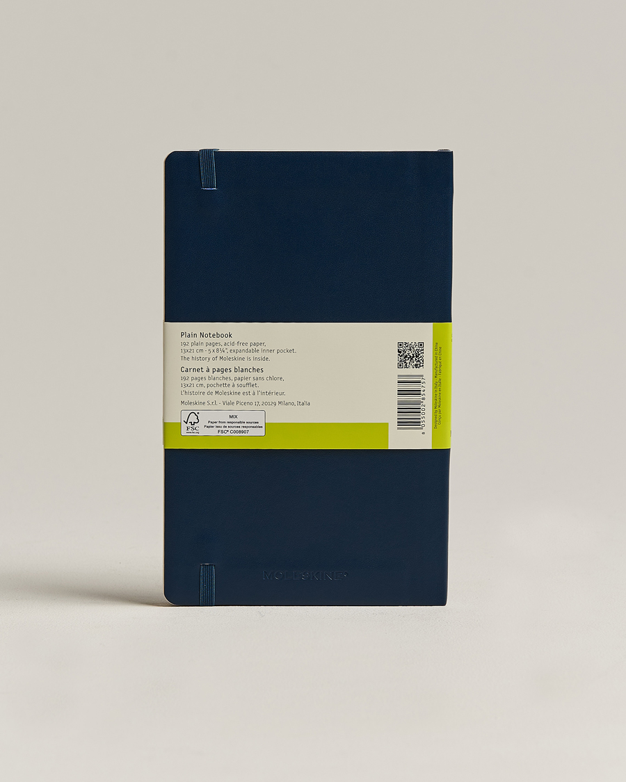 Herren | Moleskine Plain Soft Notebook Large Sapphire Blue | Moleskine | Plain Soft Notebook Large Sapphire Blue