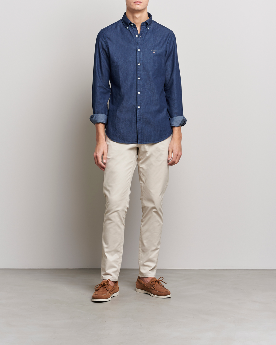 Herren | Hemden | GANT | Slim Fit Denim Shirt Dark Indigo