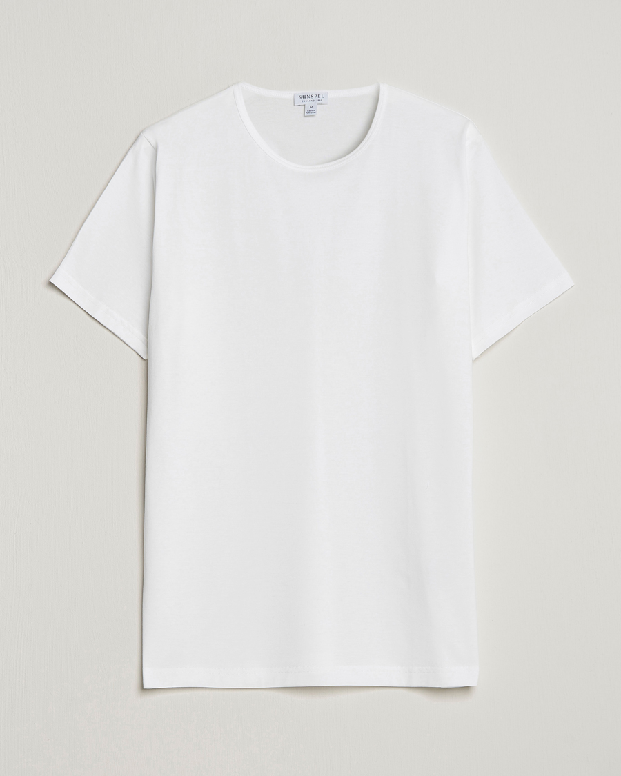 Herren | T-Shirts | Sunspel | Superfine Cotton Crew Neck T-Shirt White