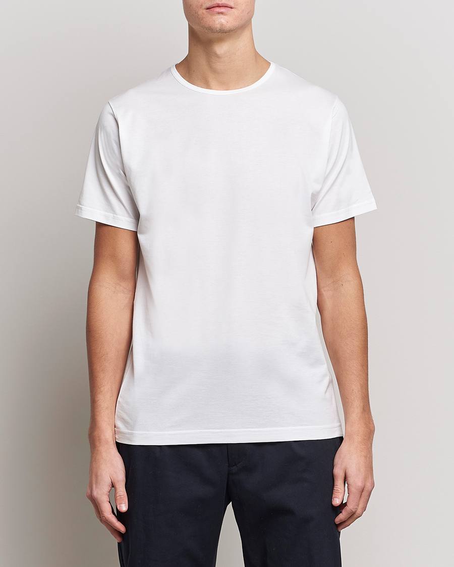 Herren | T-Shirts | Sunspel | Superfine Cotton Crew Neck T-Shirt White