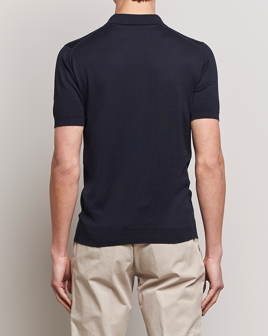 Herren | Poloshirts | John Smedley | Adrian Slim Fit Sea Island Polo Navy