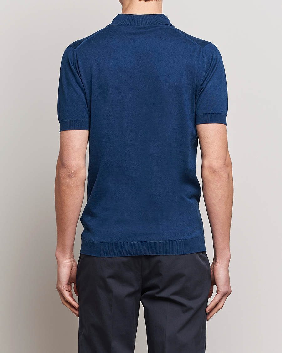 Herren | Poloshirts | John Smedley | Adrian Slim Fit Sea Island Polo Indigo