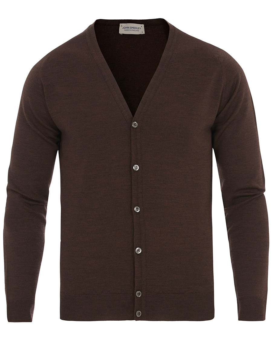 Herren | Pullover | John Smedley | Petworth Merino Cardigan Chestnut