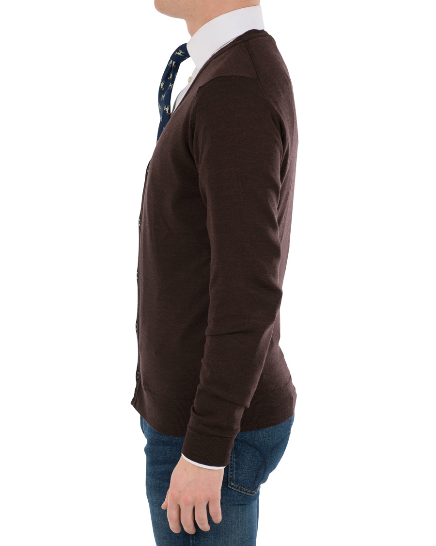 Herren | Pullover | John Smedley | Petworth Merino Cardigan Chestnut