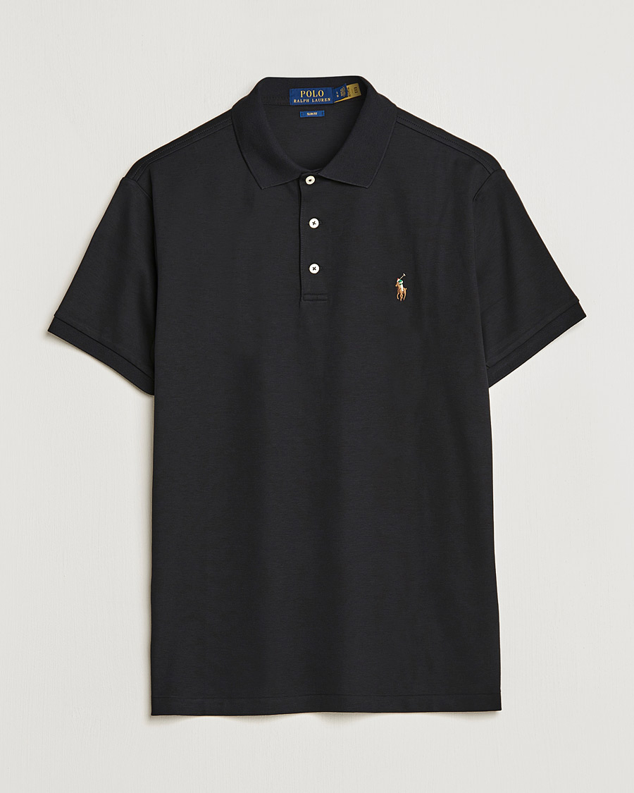 Herren | Poloshirt | Polo Ralph Lauren | Slim Fit Pima Cotton Polo Polo Black