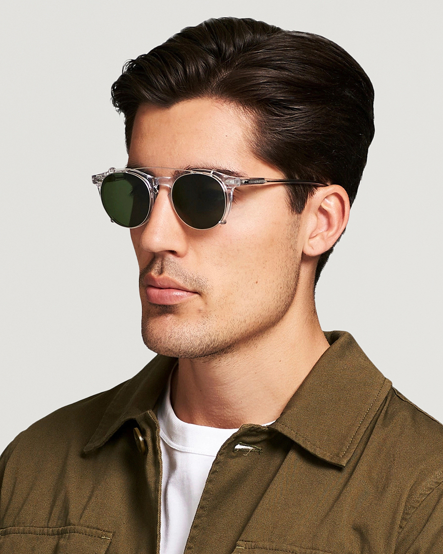 Herren | Runde Sonnenbrillen | TBD Eyewear | Pleat Clip On Sunglasses  Transparent