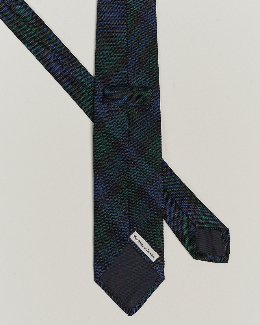 Men | Drake's | Drake\'s | Silk Fine Grenadine Handrolled 8 cm Tie Blackwatch