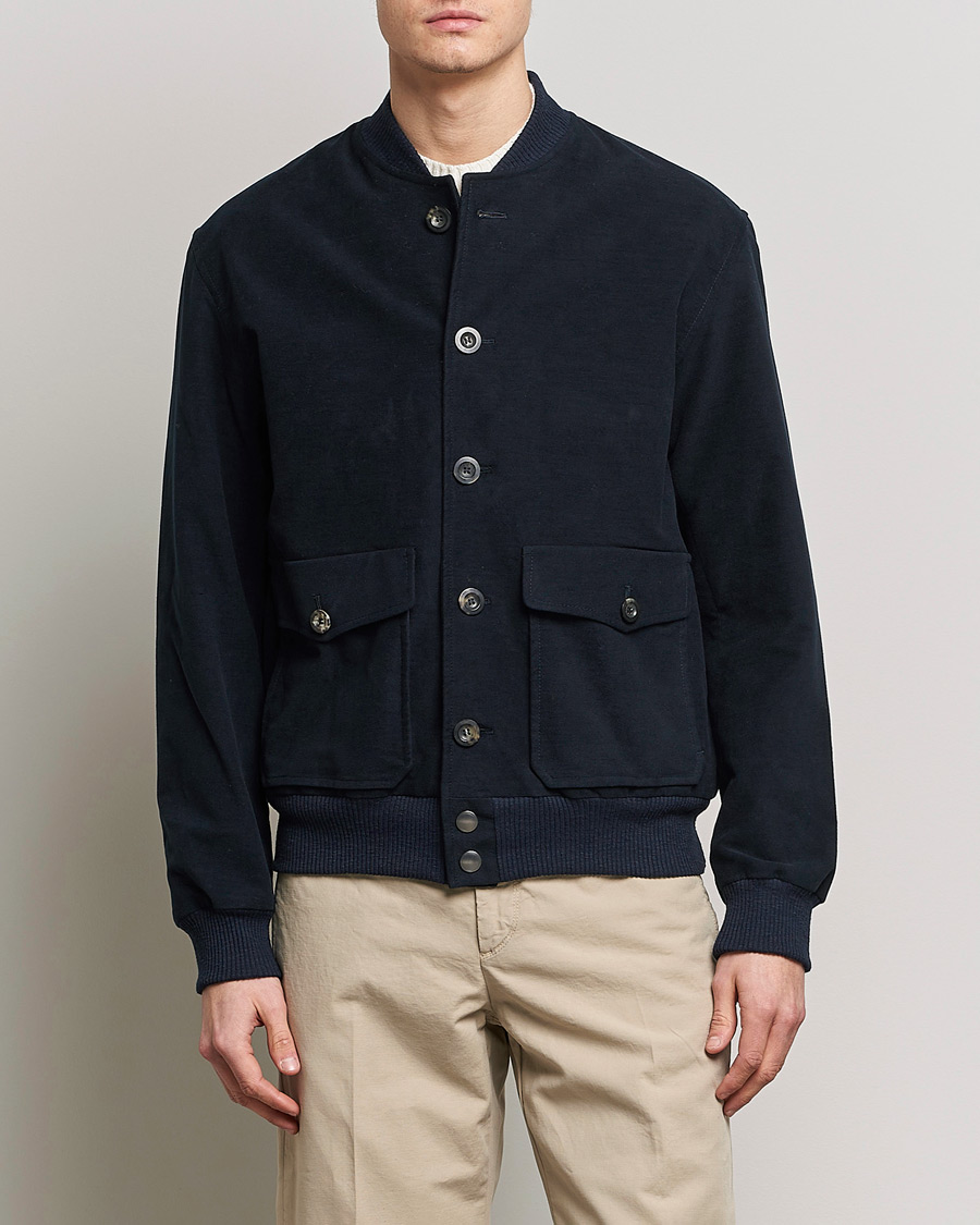 Herren | Jacken | Private White V.C. | Moleskin Bomber Jacket Midnight