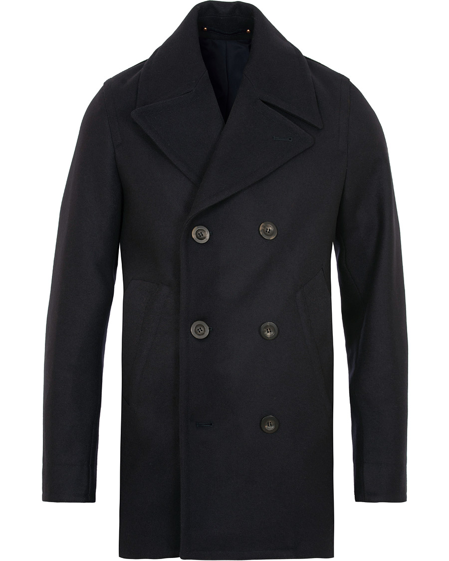 Herren | Jacken | Private White V.C. | Wool Melton Peacoat Midnight