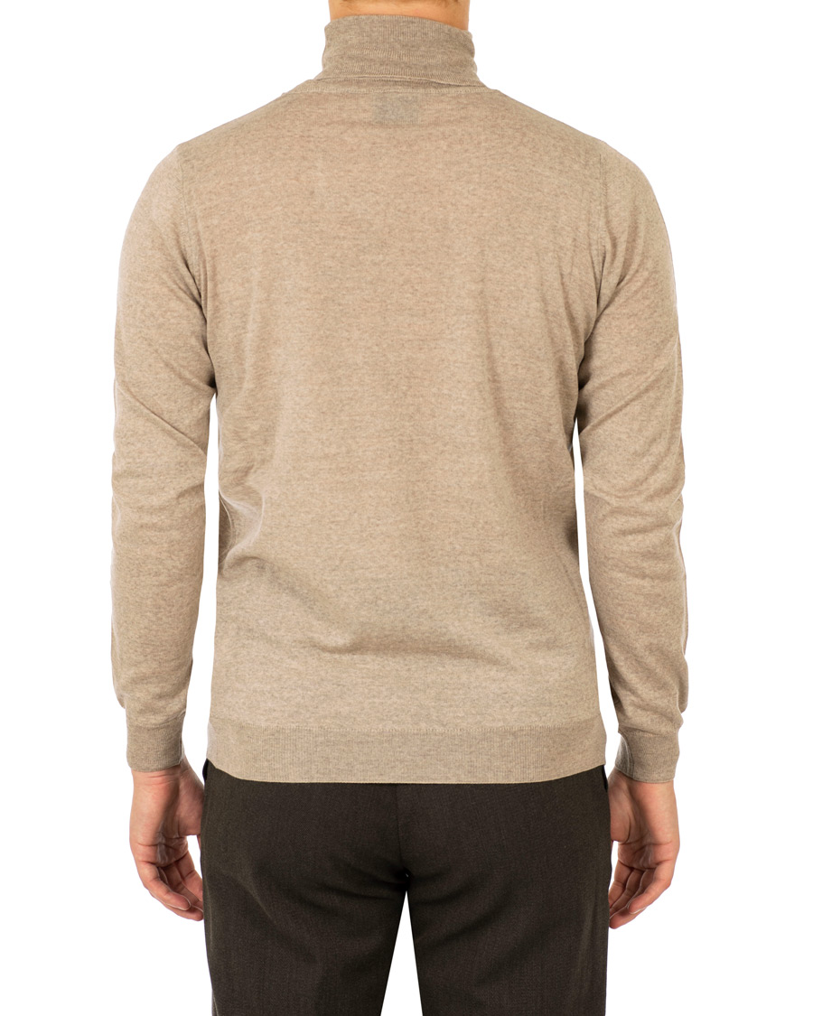 Herren | Pullover | Oscar Jacobson | Cole Extra Fine Merino Rollneck Beige