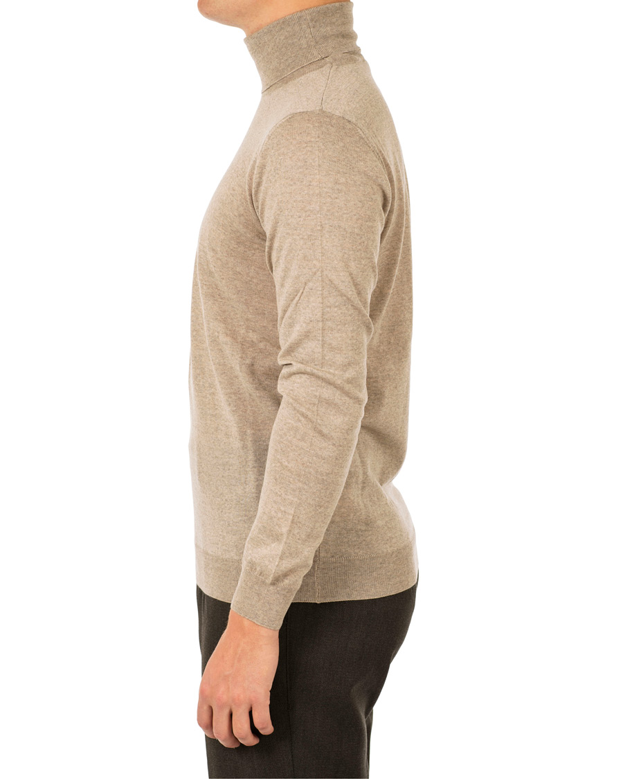 Herren | Pullover | Oscar Jacobson | Cole Extra Fine Merino Rollneck Beige