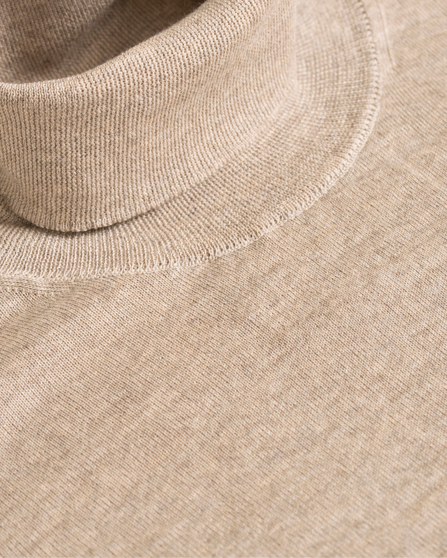 Herren | Pullover | Oscar Jacobson | Cole Extra Fine Merino Rollneck Beige