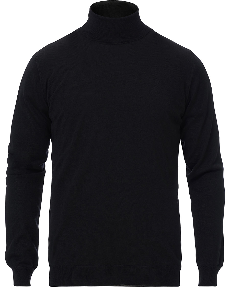 Herren | Pullover | Oscar Jacobson | Cole Extra Fine Merino Rollneck Black