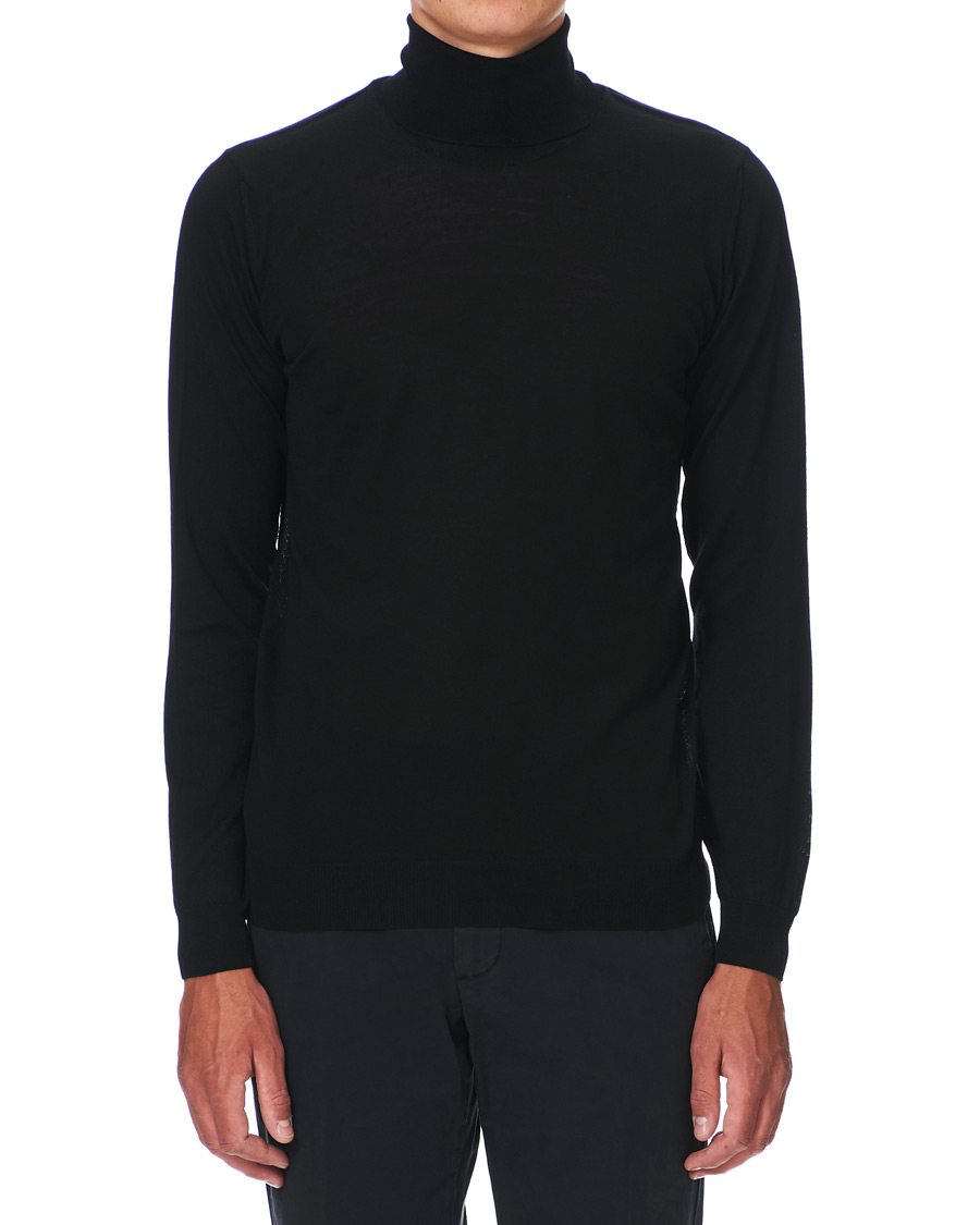Herren | Pullover | Oscar Jacobson | Cole Extra Fine Merino Rollneck Black