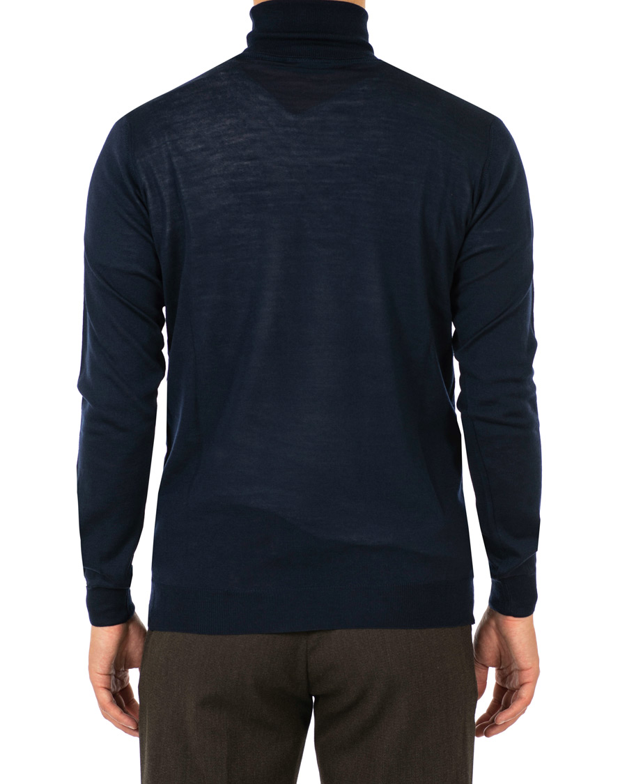 Herren | Pullover | Oscar Jacobson | Cole Extra Fine Merino Rollneck Navy