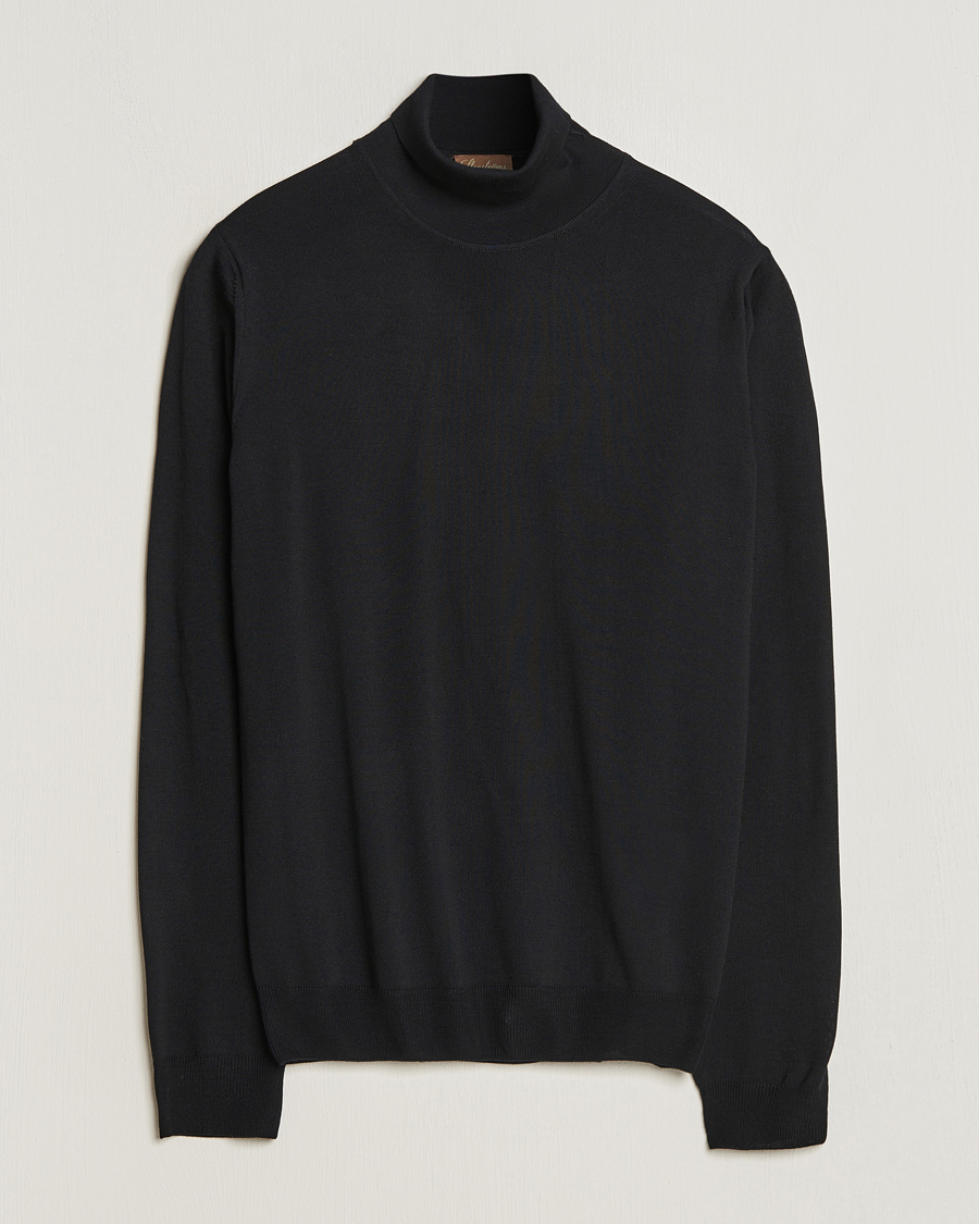 Herren | Pullover | Stenströms | Fine Merino Rollneck Black