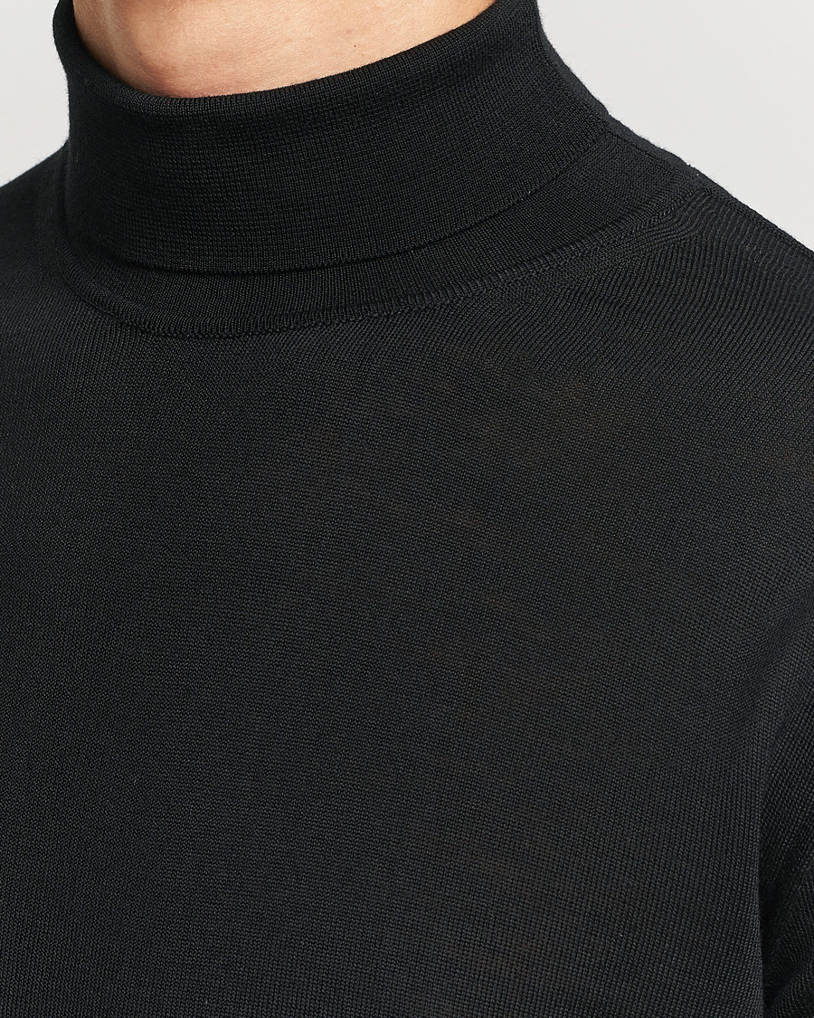 Herren | Pullover | Stenströms | Fine Merino Rollneck Black